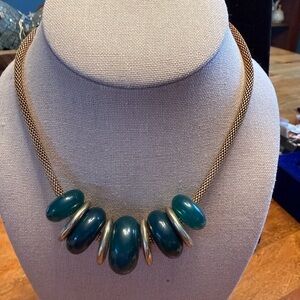 Elegant Silver and Green Necklace